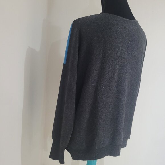 Zaket & Plover Whirlwhind Sweater Size XS Grey and Blue Cashmere Cotton Blend - Picture 3 of 12